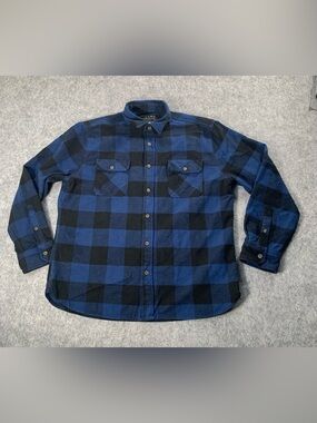 Jachs Blue and Black Buffalo Plaid Button-Down Shirt